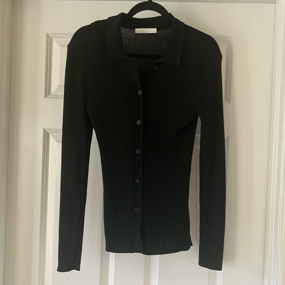 Oak + Fort Collared Ribbed Long Sleeve